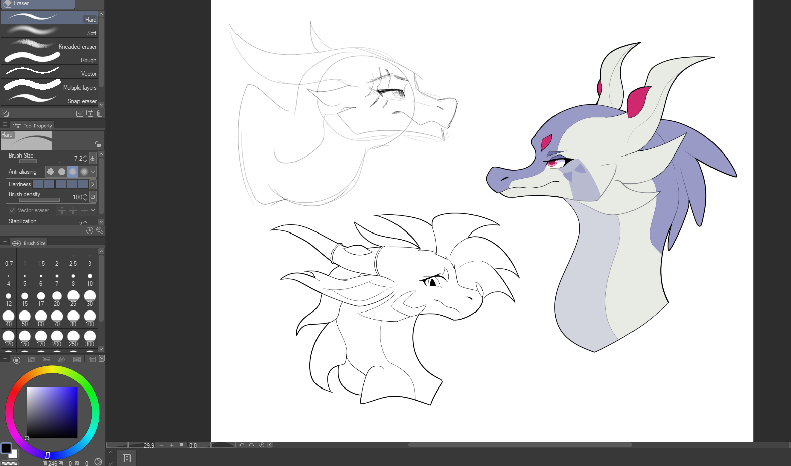 A wip of headshots for my three characters